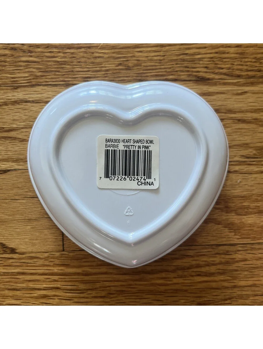 Vtg 90’s  Barbie Heart Shaped Plate & Bowl Set Pink Gingham Border Melamine